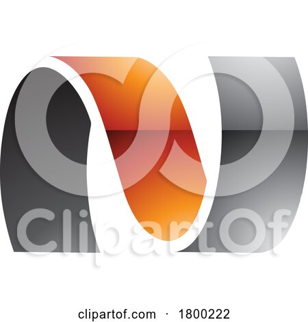 Orange and Black Glossy Wavy Shaped Letter N Icon by cidepix