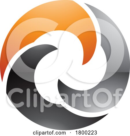 Orange and Black Glossy Wave Shaped Letter O Icon by cidepix