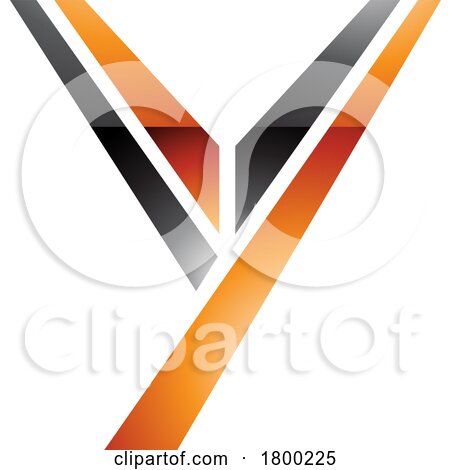 Orange and Black Glossy Uppercase Letter Y Icon by cidepix