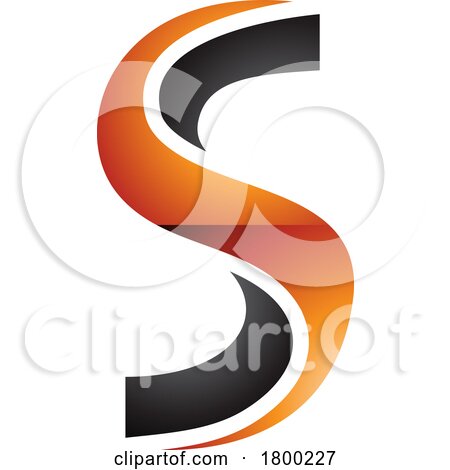 Orange and Black Glossy Twisted Shaped Letter S Icon by cidepix