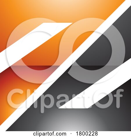 Orange and Black Glossy Triangular Square Shaped Letter Z Icon by cidepix