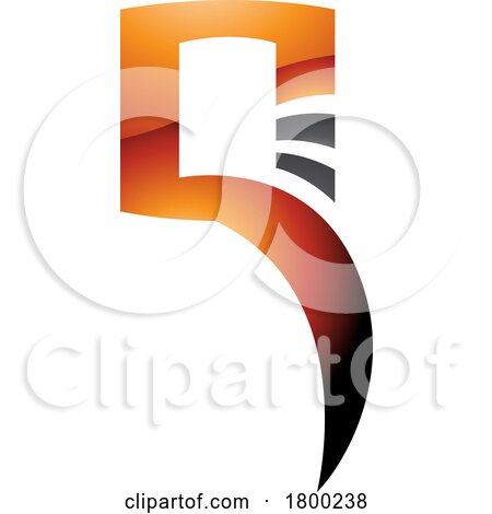 Orange and Black Glossy Square Shaped Letter Q Icon by cidepix