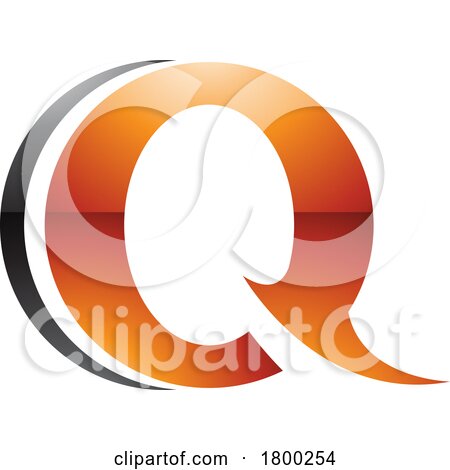 Orange and Black Glossy Spiky Round Shaped Letter Q Icon by cidepix