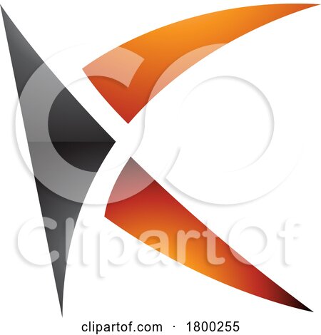 Orange and Black Glossy Spiky Letter K Icon by cidepix