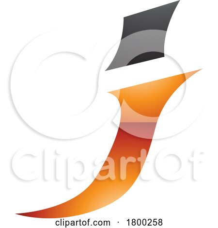 Orange and Black Glossy Spiky Italic Letter J Icon by cidepix