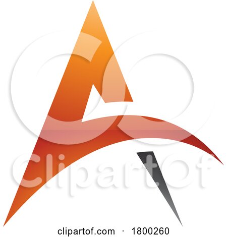 Orange and Black Glossy Spiky Arch Shaped Letter a Icon by cidepix