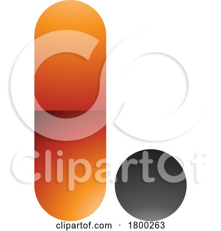 Orange and Black Glossy Rounded Letter L Icon by cidepix