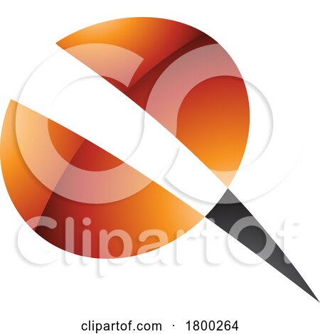 Orange and Black Glossy Screw Shaped Letter Q Icon by cidepix