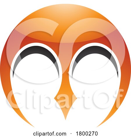 Orange and Black Glossy Round Letter M Icon with Pointy Tips by cidepix