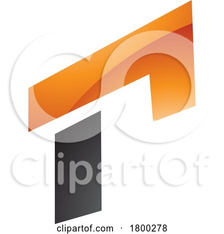 Orange and Black Glossy Rectangular Letter R Icon by cidepix