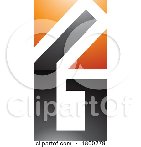 Orange and Black Glossy Rectangular Letter G or Number 6 Icon by cidepix