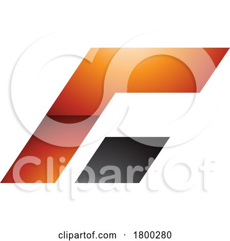 Orange and Black Glossy Rectangular Italic Letter C Icon by cidepix