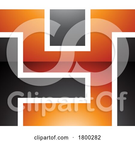Orange and Black Glossy Rectangle Shaped Letter Y Icon by cidepix
