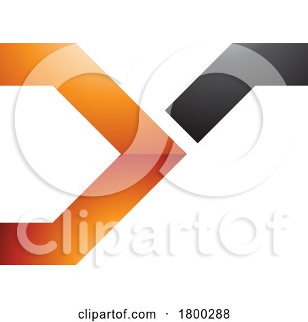 Orange and Black Glossy Rail Switch Shaped Letter Y Icon by cidepix