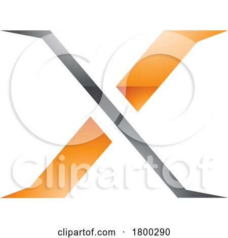 Orange and Black Glossy Pointy Tipped Letter X Icon by cidepix