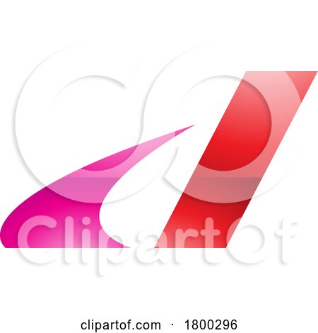 Magenta and Red Glossy Italic Swooshy Letter D Icon by cidepix