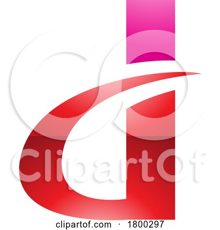 Magenta and Red Glossy Curvy Pointed Letter D Icon by cidepix
