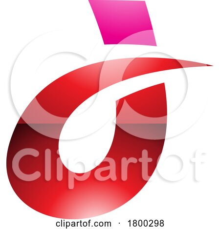 Magenta and Red Curved Glossy Spiky Letter D Icon by cidepix