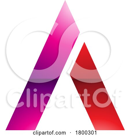 Magenta and Red Glossy Trapezium Shaped Letter a Icon by cidepix