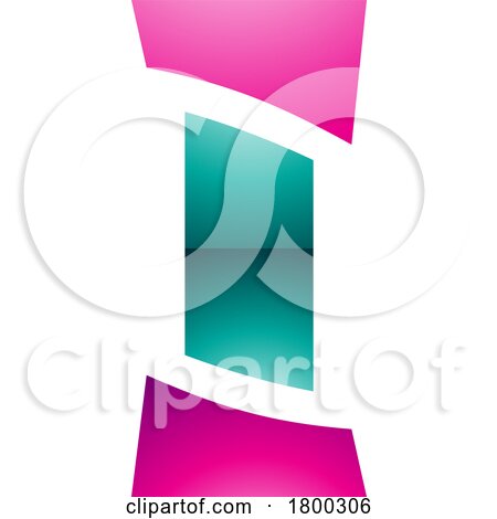 Magenta and Green Glossy Antique Pillar Shaped Letter I Icon by cidepix