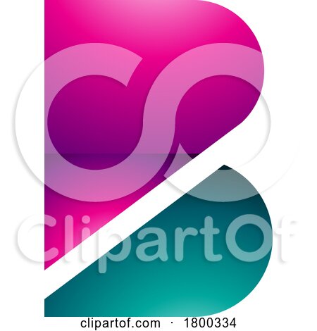 Magenta and Persian Green Bold Glossy Letter B Icon by cidepix