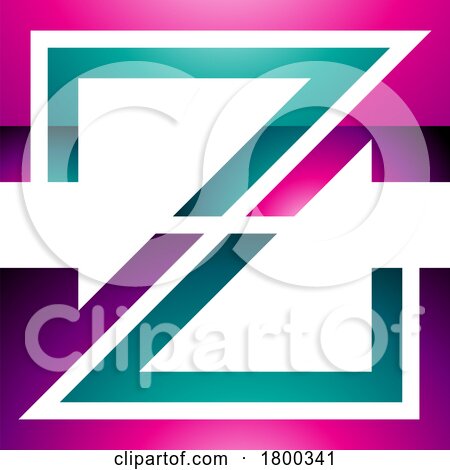 Magenta and Green Glossy Striped Shaped Letter Z Icon by cidepix