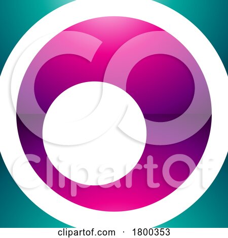 Magenta and Green Glossy Square Letter O Icon by cidepix