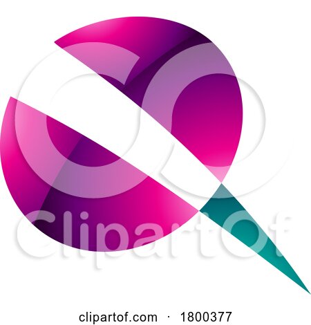 Magenta and Green Glossy Screw Shaped Letter Q Icon by cidepix