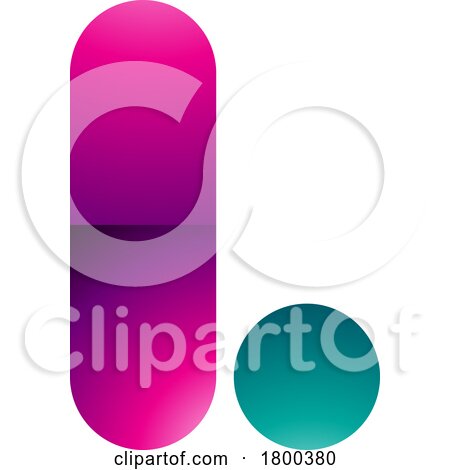 Magenta and Green Glossy Rounded Letter L Icon by cidepix