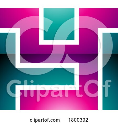 Magenta and Green Glossy Rectangle Shaped Letter Y Icon by cidepix