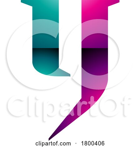 Magenta and Green Glossy Lowercase Letter Y Icon by cidepix