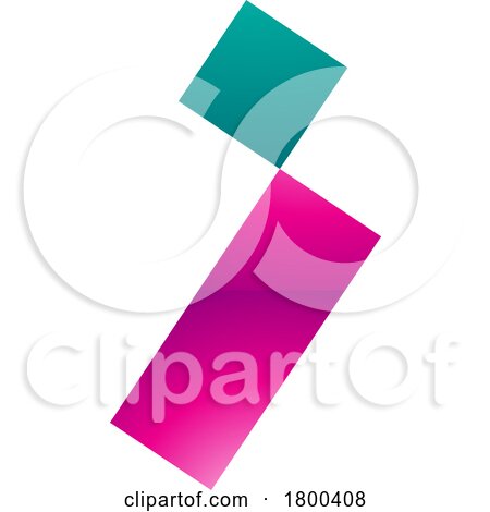 Magenta and Green Glossy Letter I Icon with a Square and Rectangle by cidepix
