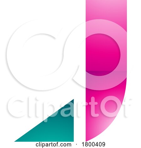 Magenta and Green Glossy Letter J Icon with a Triangular Tip by cidepix
