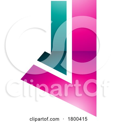 Magenta and Green Glossy Letter J Icon with Straight Lines by cidepix