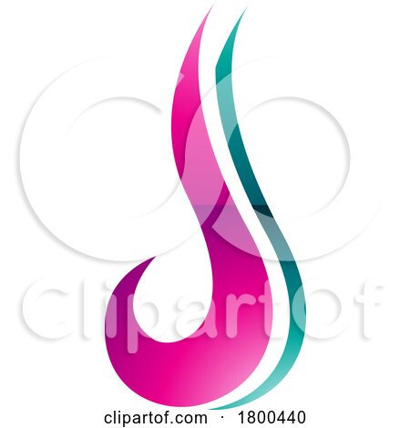 Magenta and Green Glossy Hook Shaped Letter J Icon by cidepix