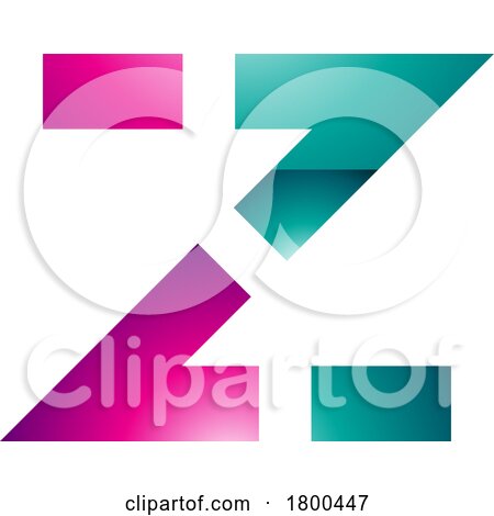 Magenta and Green Glossy Dotted Line Shaped Letter Z Icon by cidepix