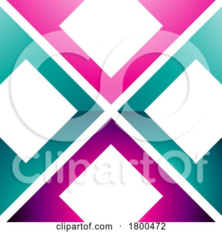Magenta and Green Glossy Arrow Square Shaped Letter X Icon by cidepix