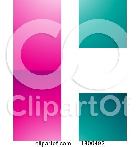 Magenta and Green Rectangular Glossy Letter C Icon by cidepix