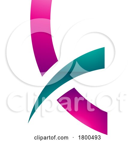Magenta and Green Spiky Glossy Lowercase Letter K Icon by cidepix