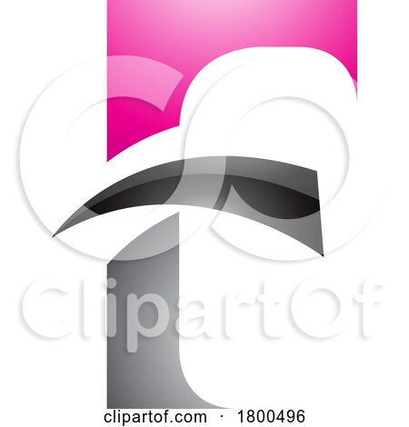 Magenta and Black Glossy Letter F Icon with Pointy Tips by cidepix