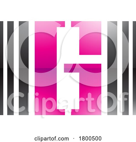 Magenta and Black Glossy Letter G Icon with Vertical Stripes by cidepix