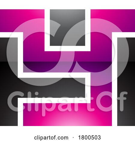 Magenta and Black Glossy Rectangle Shaped Letter Y Icon by cidepix