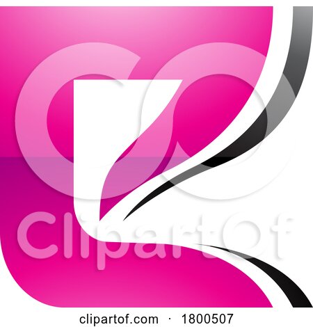 Magenta and Black Wavy Layered Glossy Letter E Icon by cidepix