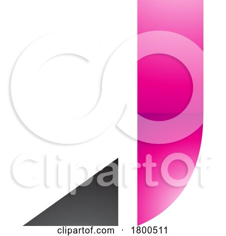 Magenta and Black Glossy Letter J Icon with a Triangular Tip by cidepix
