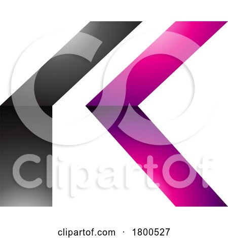 Magenta and Black Glossy Folded Letter K Icon by cidepix