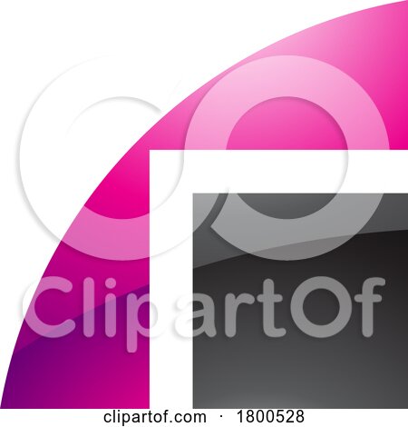 Magenta and Black Glossy Geometrical Letter R Icon by cidepix
