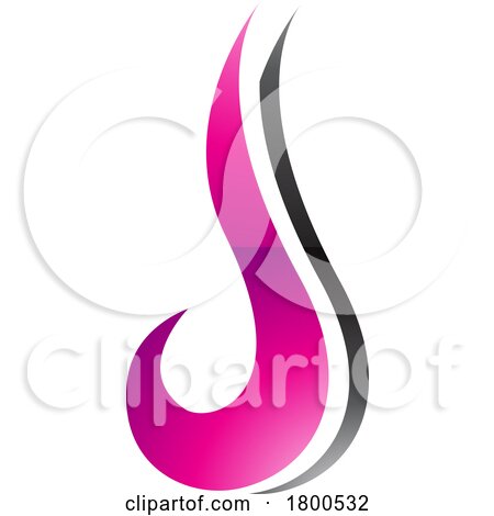 Magenta and Black Glossy Hook Shaped Letter J Icon by cidepix