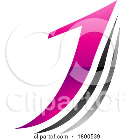 Magenta and Black Glossy Layered Letter J Icon by cidepix
