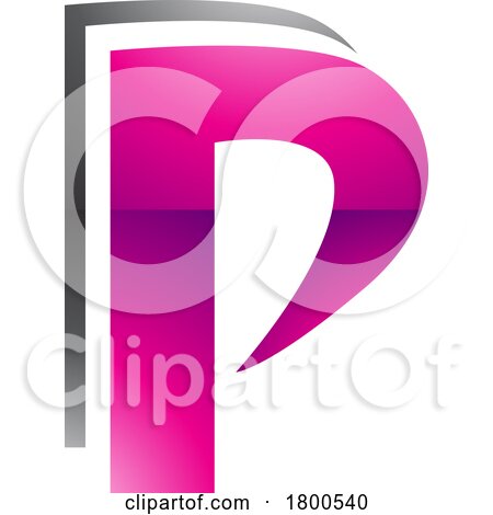 Magenta and Black Glossy Layered Letter P Icon by cidepix