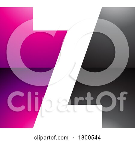 Magenta and Black Glossy Rectangle Shaped Letter Z Icon by cidepix